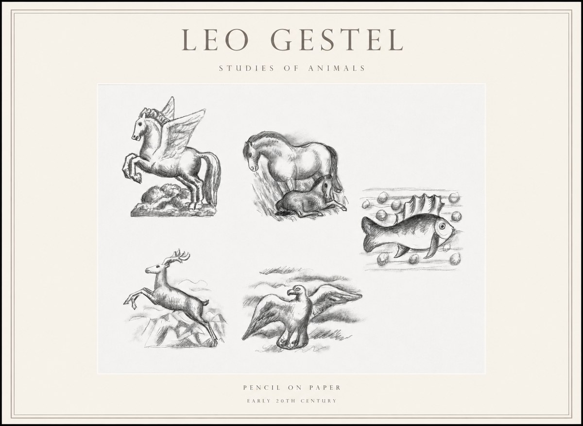 Leo Gestel Studies of Animals No1 - Poszter