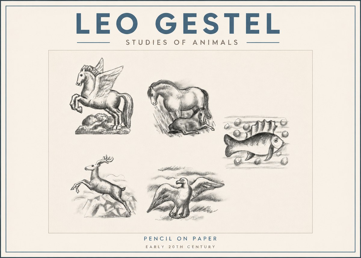 Leo Gestel Studies of Animals No2 - Poszter
