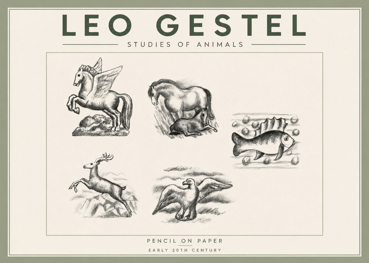 Leo Gestel Studies of Animals No3 - Poszter