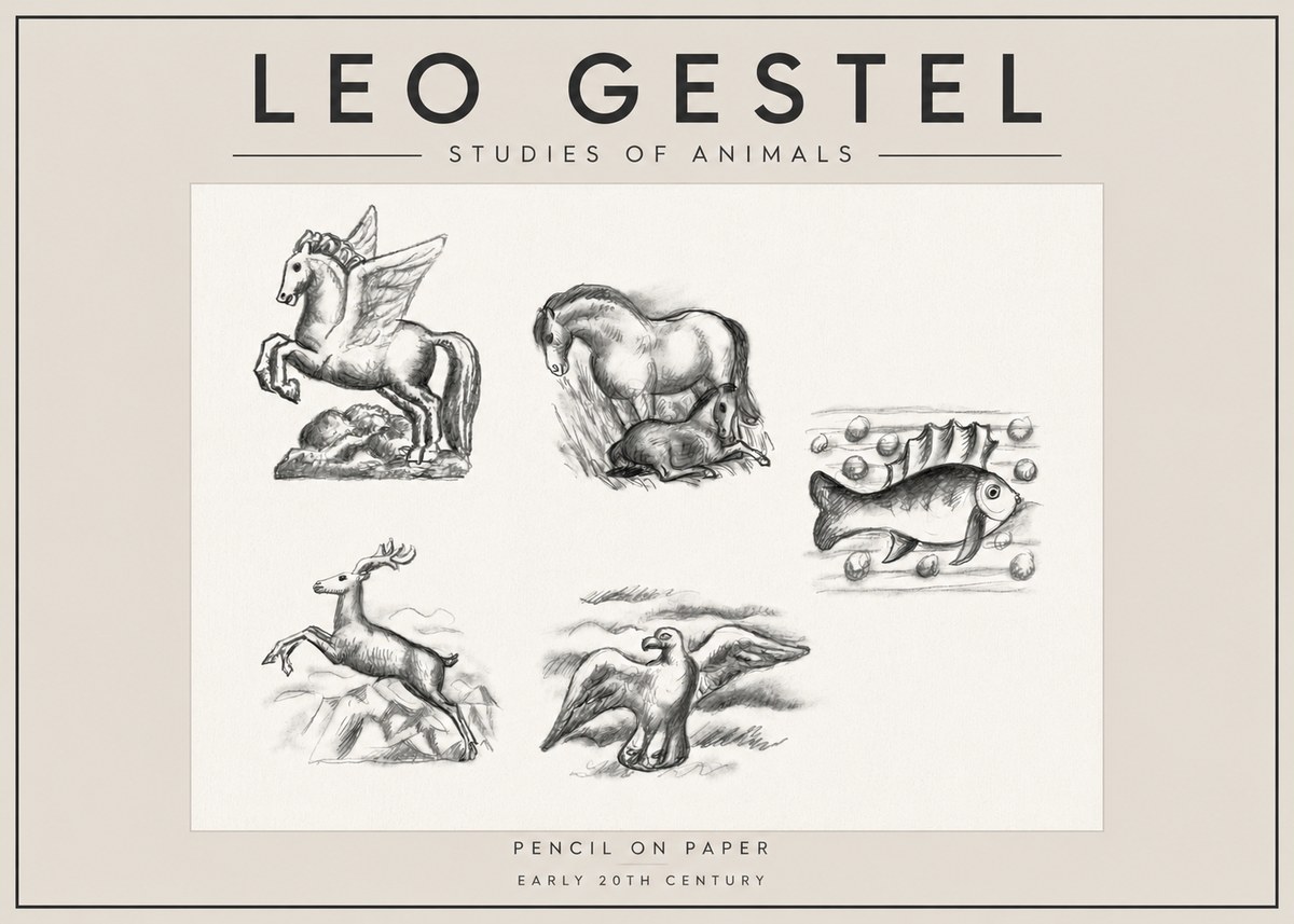 Leo Gestel Studies of Animals No4 - Poszter