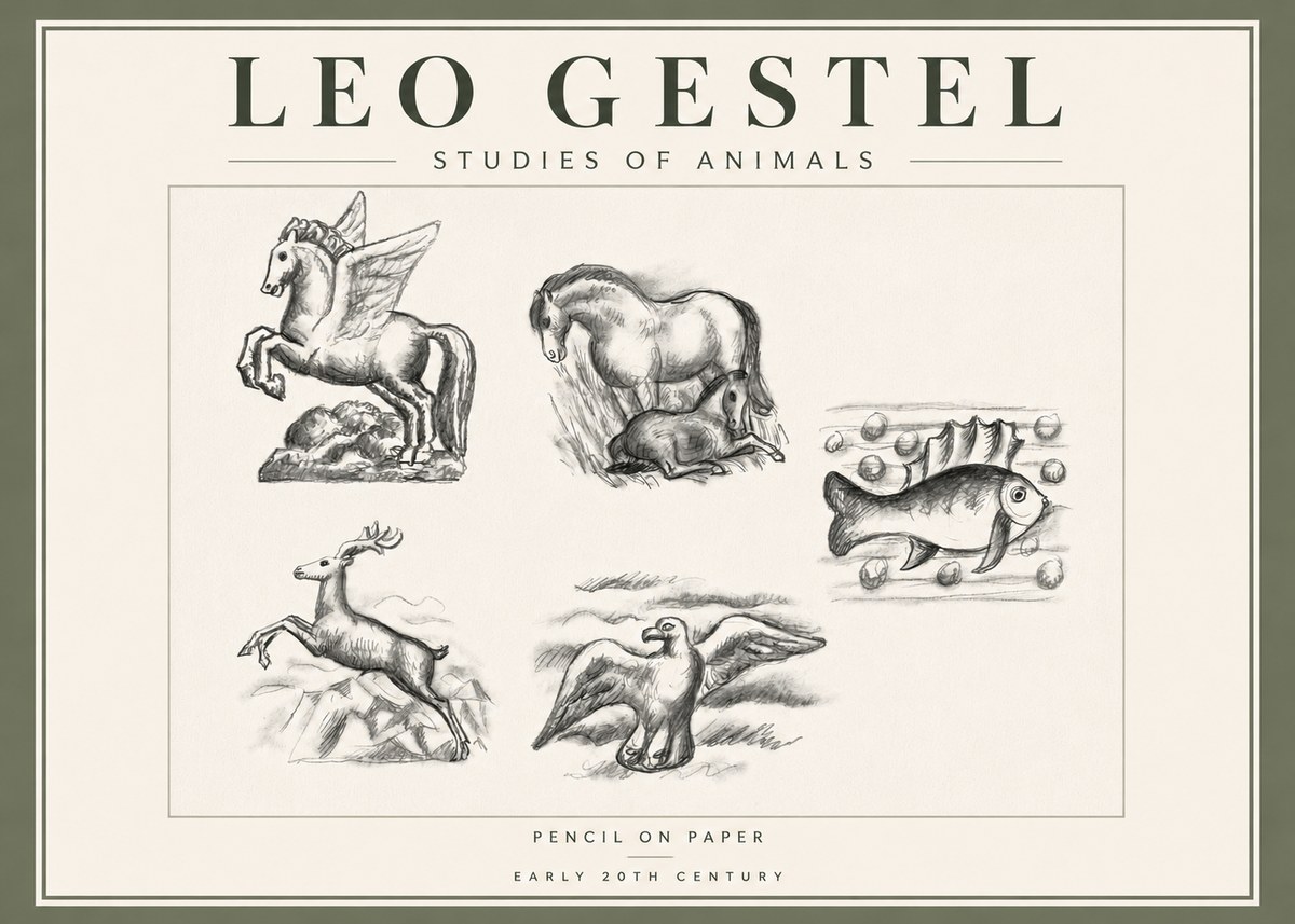 Leo Gestel Studies of Animals No5 - Poszter
