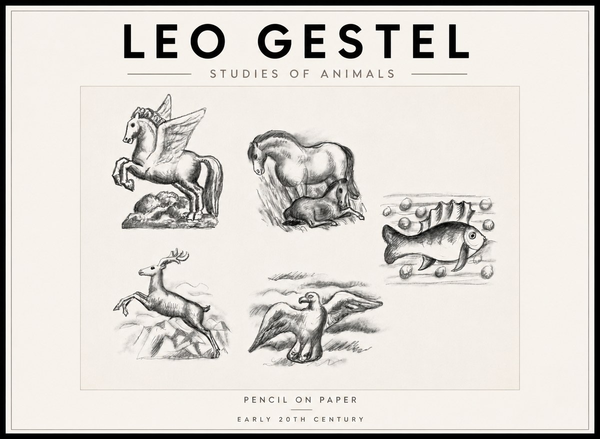Leo Gestel Studies of Animals No6 - Poszter