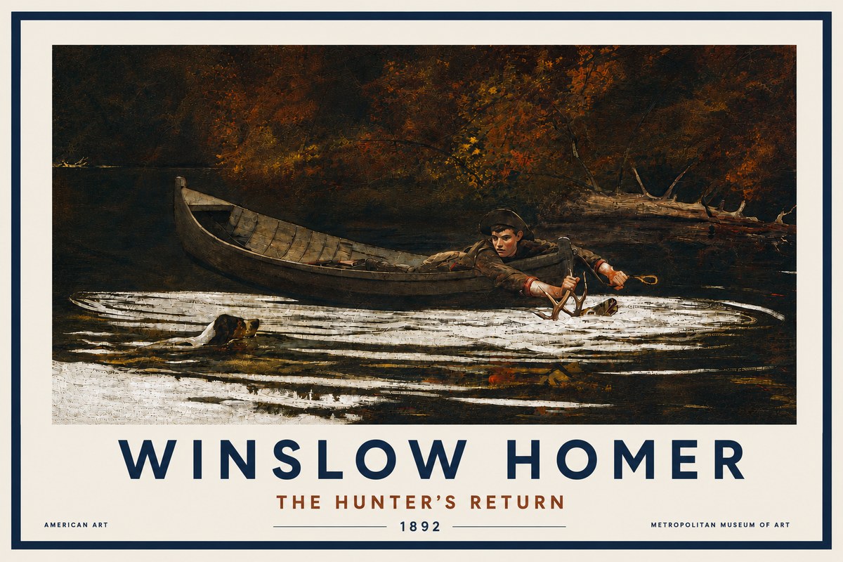 Winslow Homer The Hunter's Return No4 - Poszter
