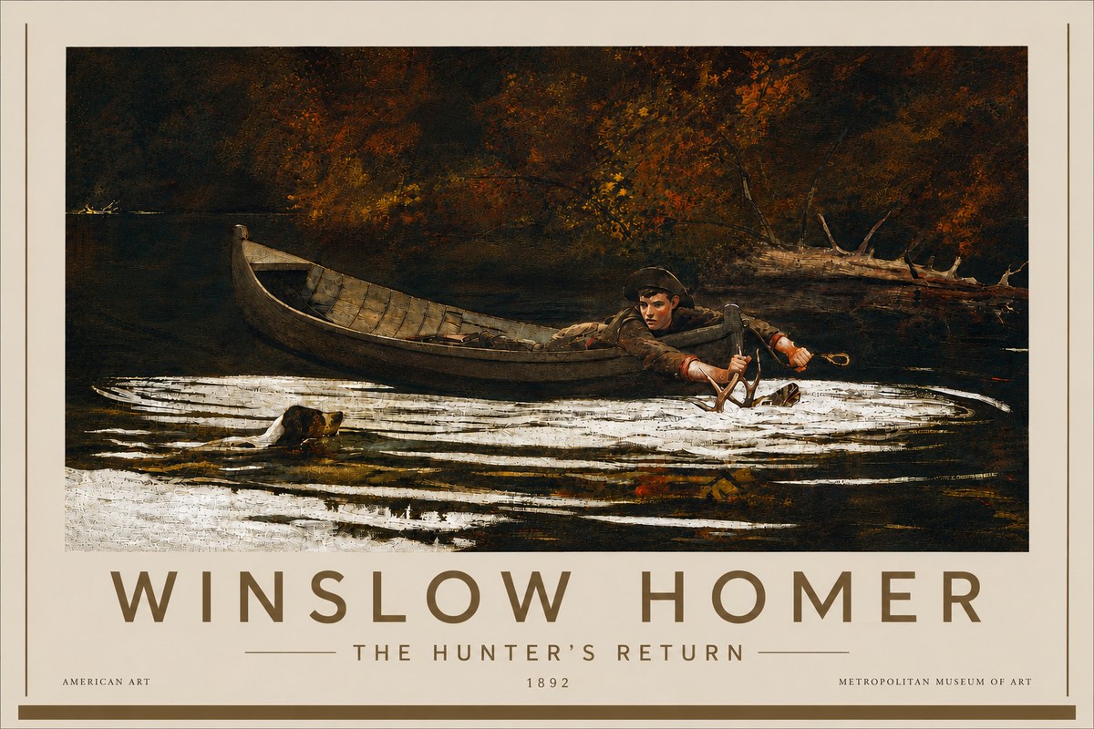 Winslow Homer The Hunter's Return No6 - Poszter