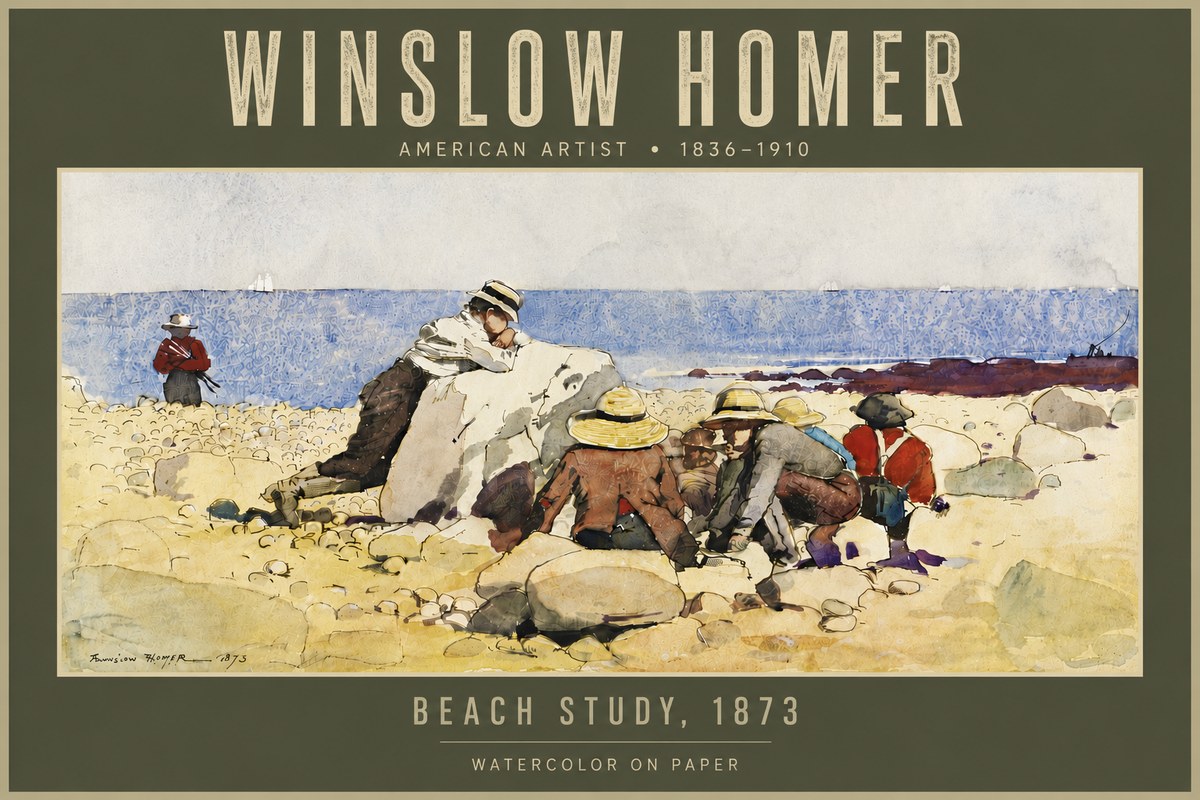 Winslow Homer Beach Study No5 - Poszter