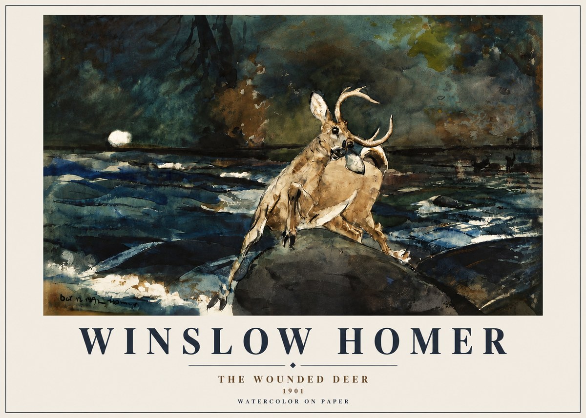 Winslow Homer The Wounded Deer No3 - Poszter