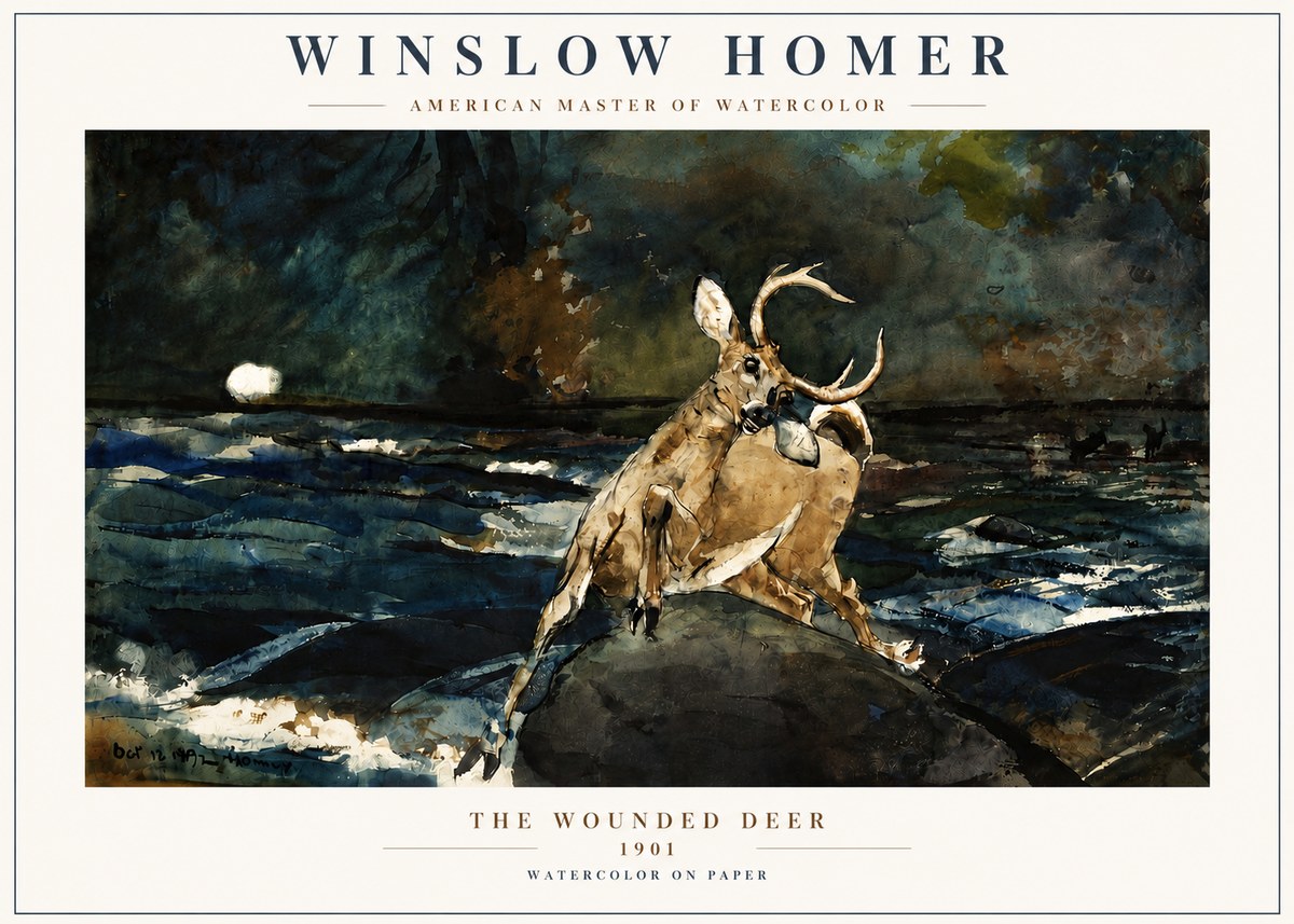 Winslow Homer The Wounded Deer No4 - Poszter