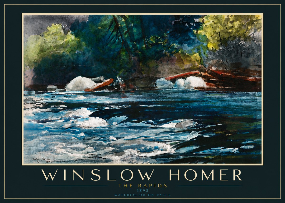 Winslow Homer The Rapids No5 - Poszter