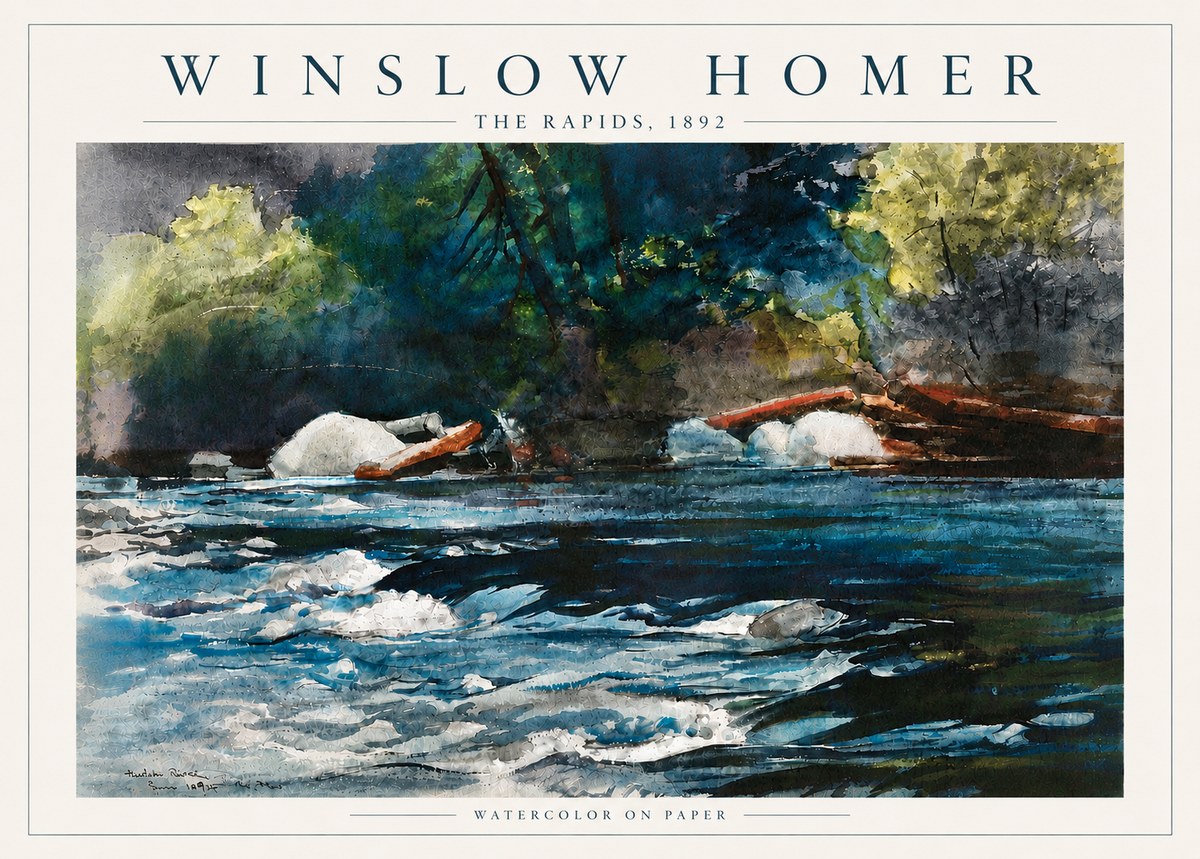 Winslow Homer The Rapids No6 - Poszter