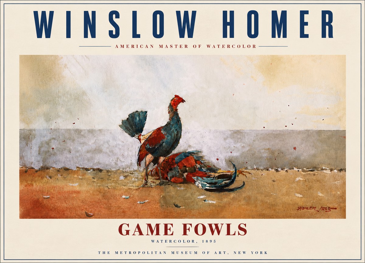 Winslow Homer Game Fowls No6 - Poszter