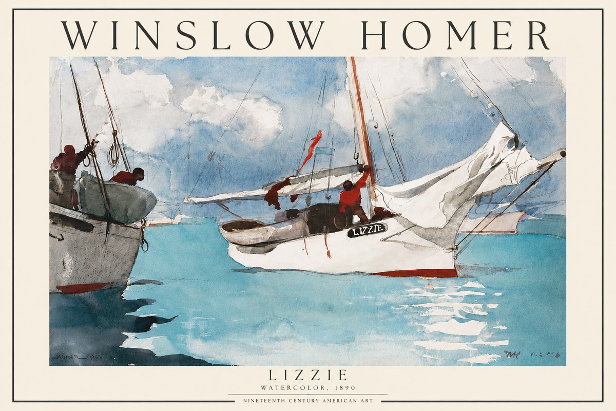 Winslow Homer Lizzie No3 - Poszter