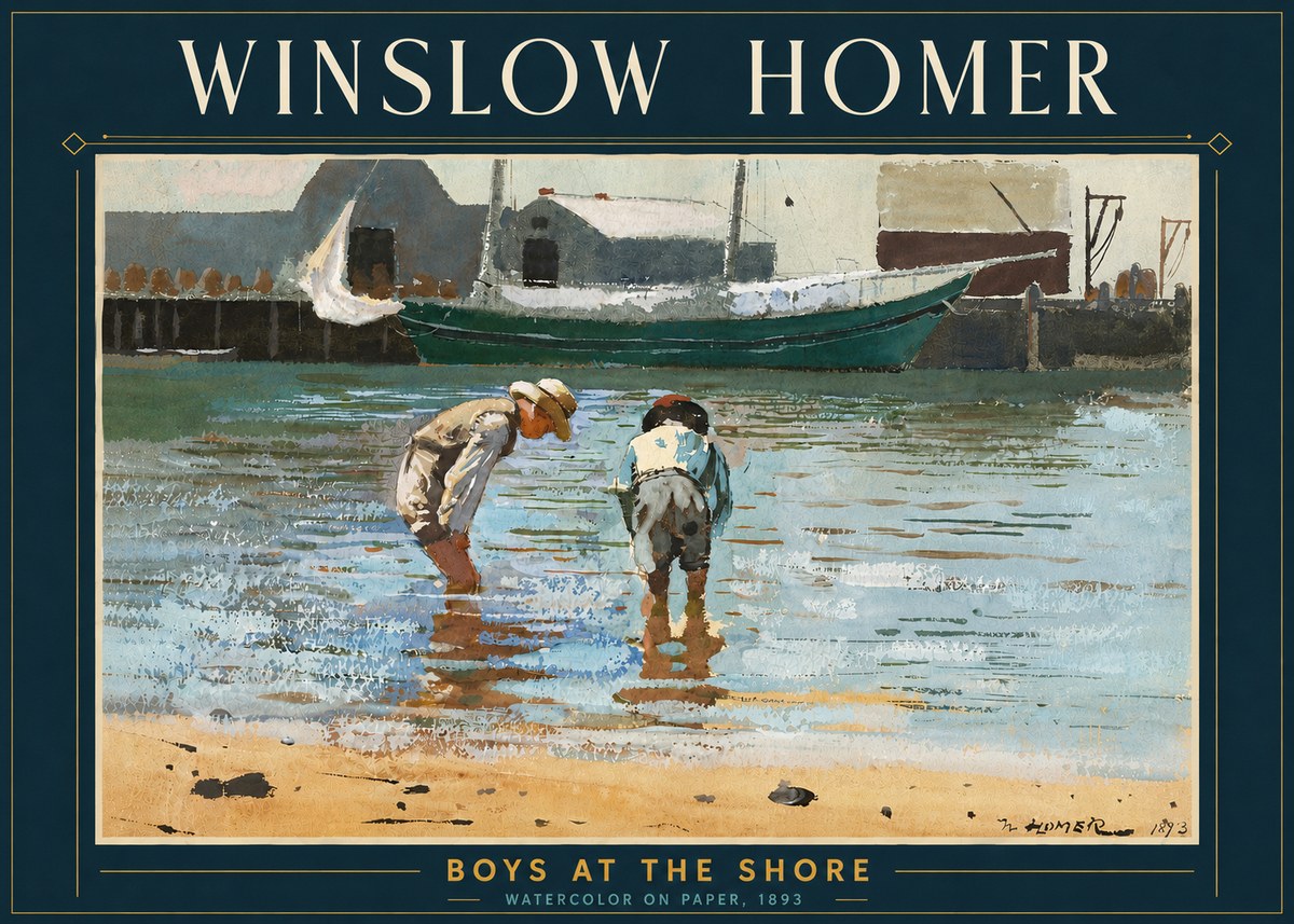 Winslow Homer Boys at the Shore No5 - Poszter
