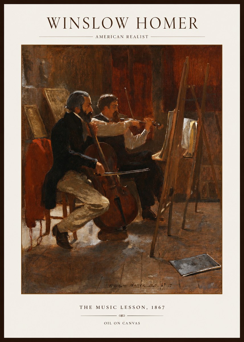 Winslow Homer The Music Lesson, 1867 No1 - Poszter