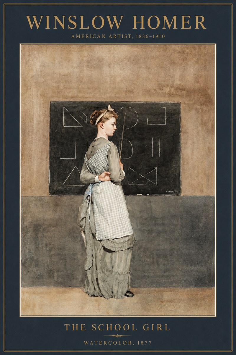 Winslow Homer The School Girl No3 - Poszter