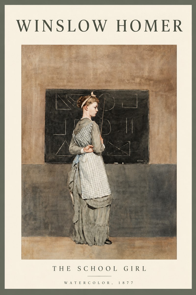 Winslow Homer The School Girl No4 - Poszter