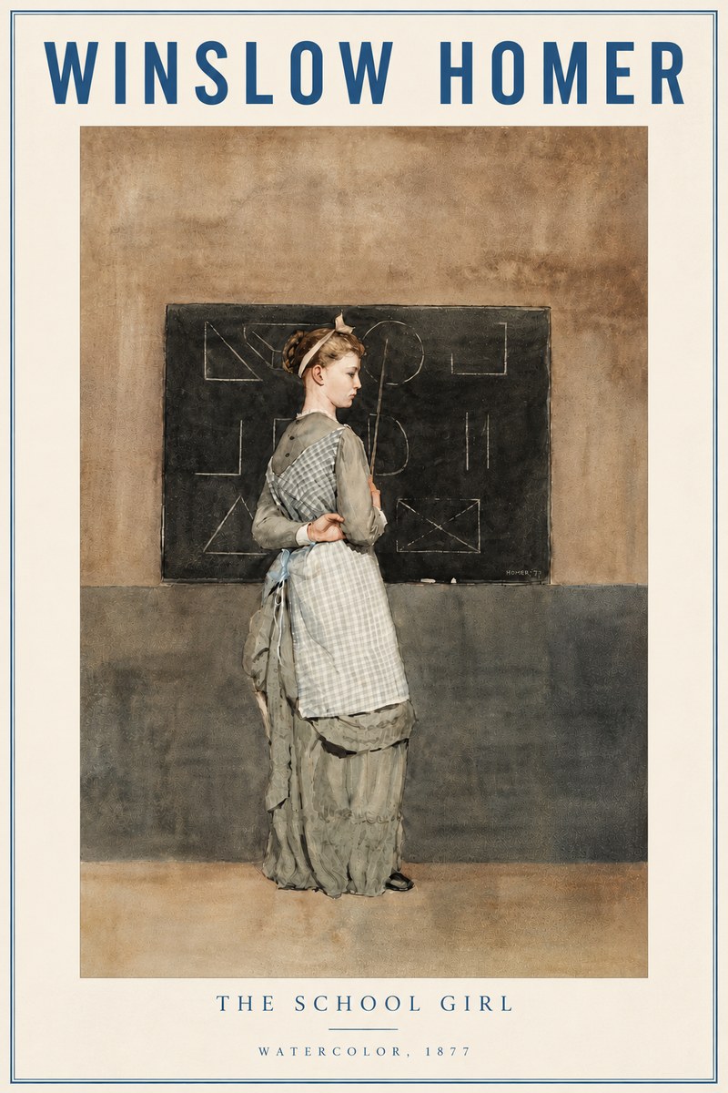 Winslow Homer The School Girl No5 - Poszter