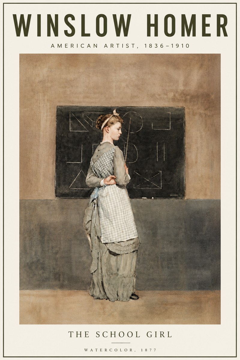 Winslow Homer The School Girl No6 - Poszter