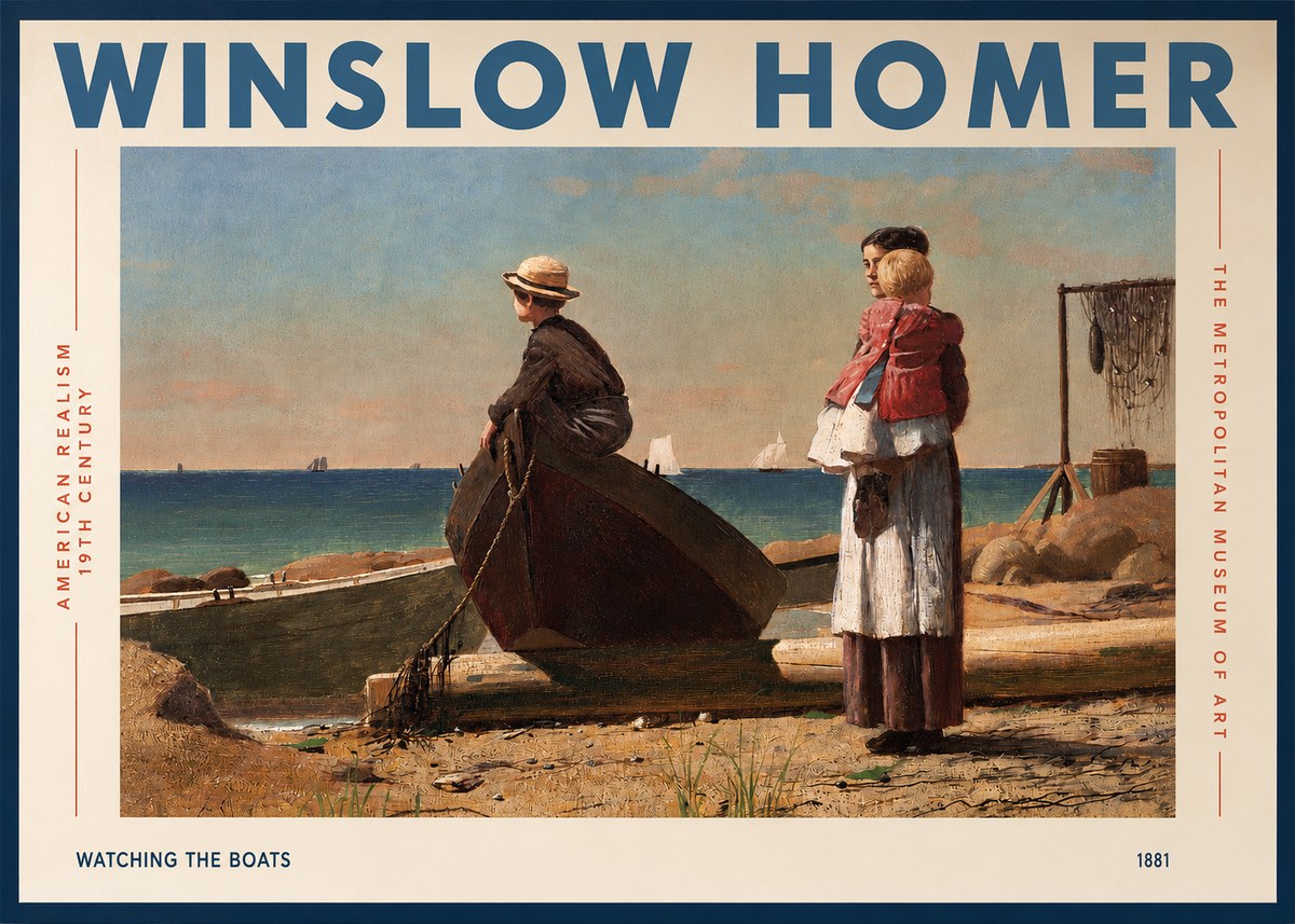 Winslow Homer Watching the Boats, 1881 No2 - Poszter