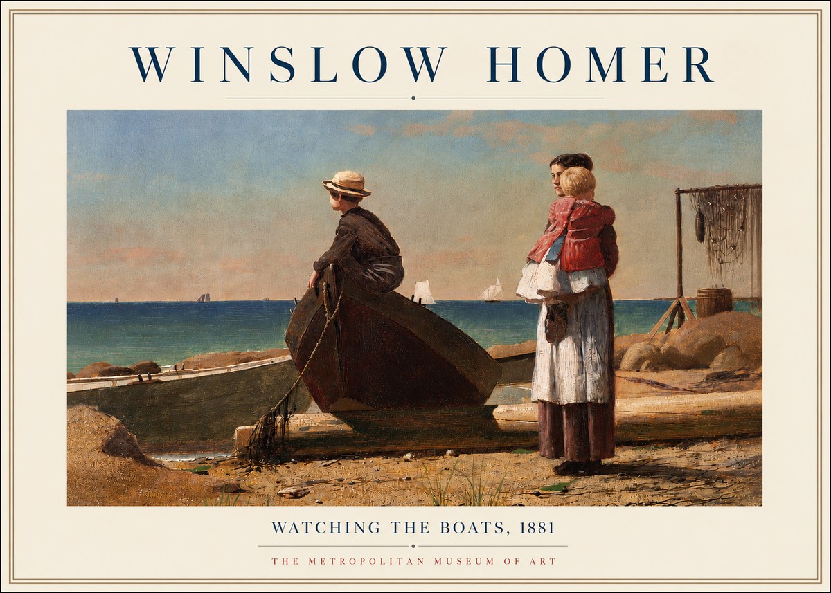 Winslow Homer Watching the Boats, 1881 No5 - Poszter