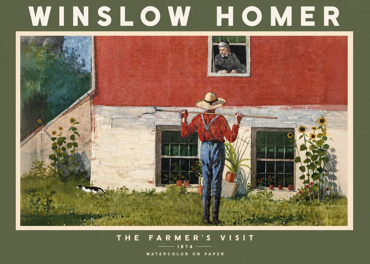 Winslow Homer Farmer with Hoe No3 - Poszter