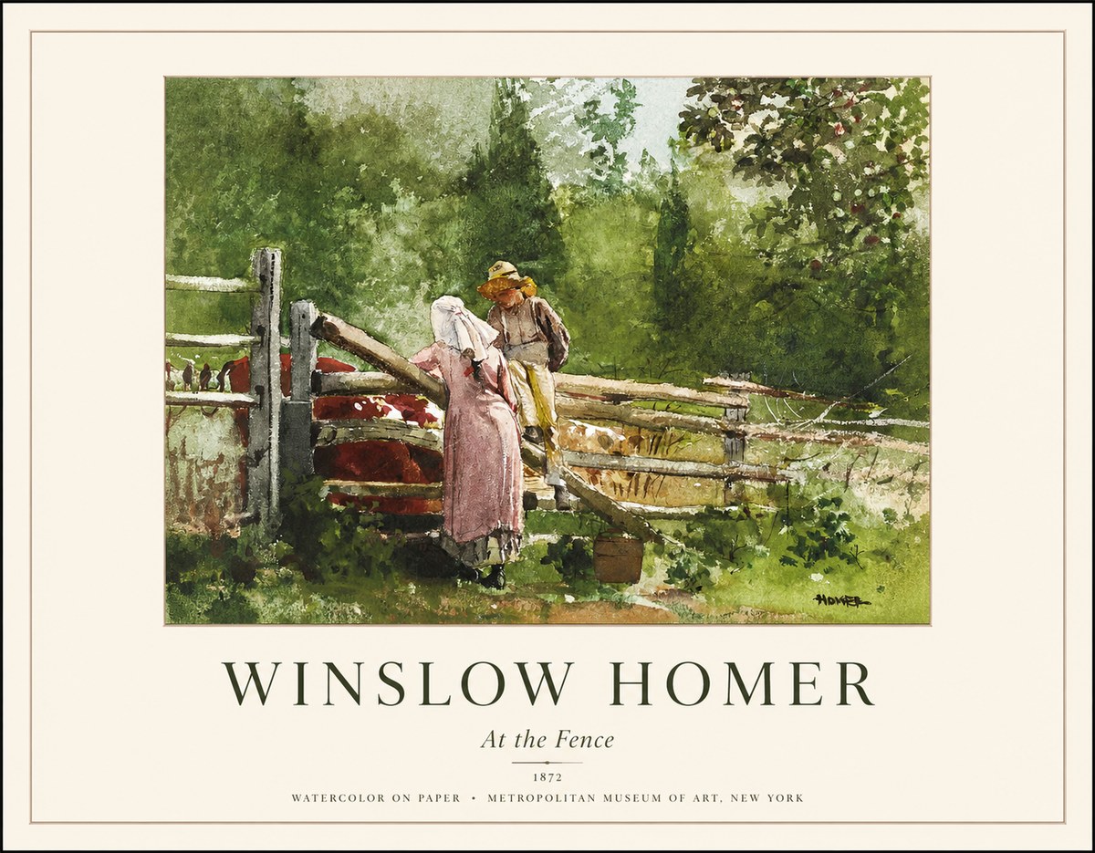 Winslow Homer At the Fence No1 - Poszter