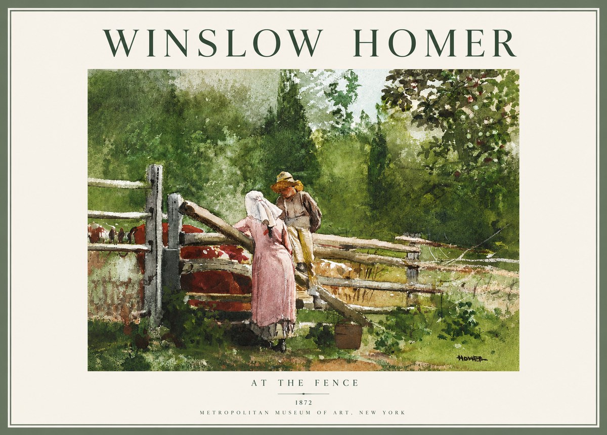 Winslow Homer At the Fence No3 - Poszter
