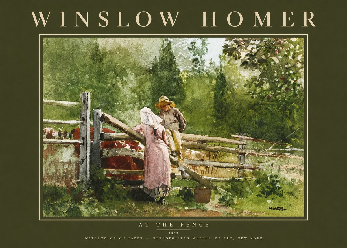 Winslow Homer At the Fence No4 - Poszter