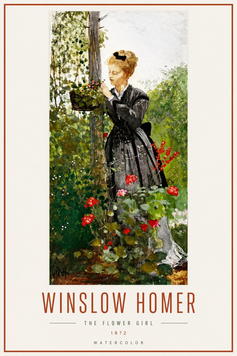 Winslow Homer The Flower Girl No3 - Poszter