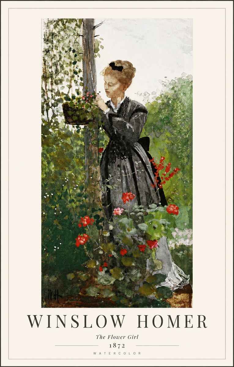 Winslow Homer The Flower Girl No4 - Poszter