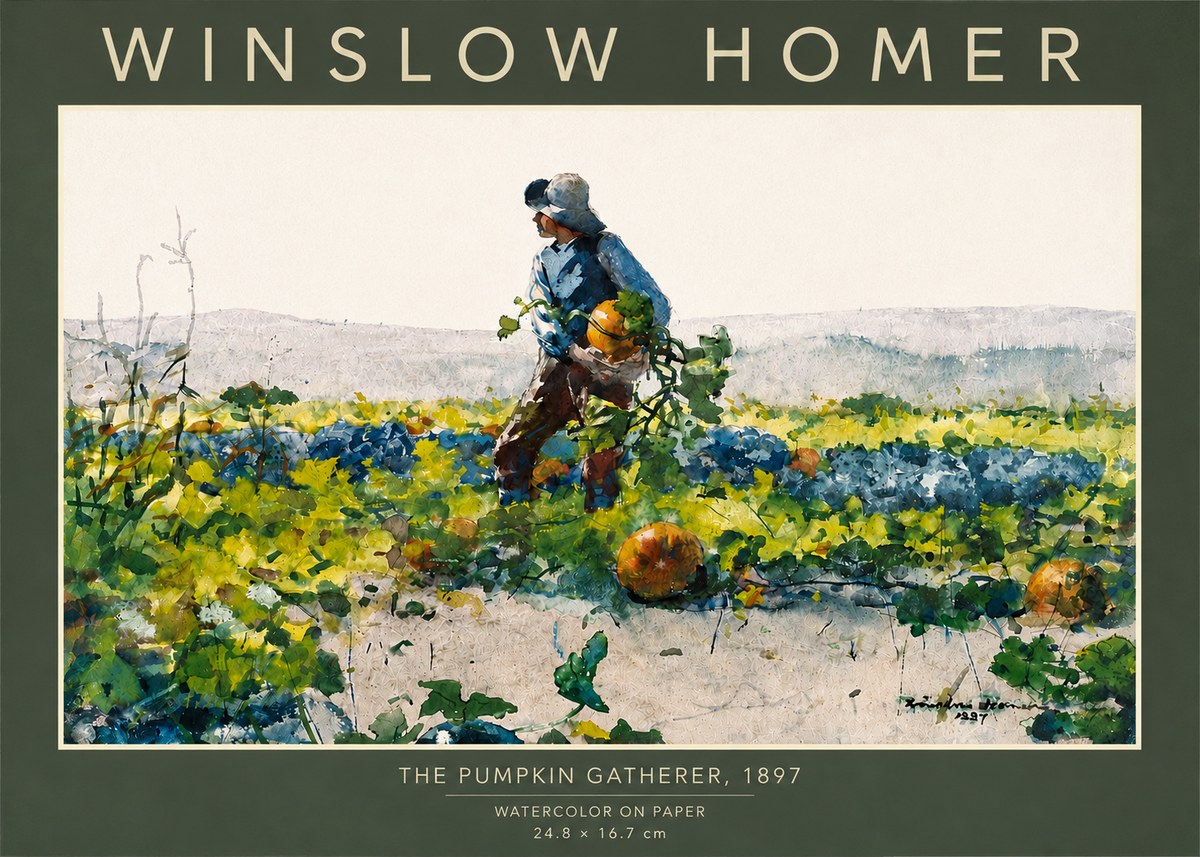 Winslow Homer The Pumpkin Gatherer, 1897 No4 - Poszter