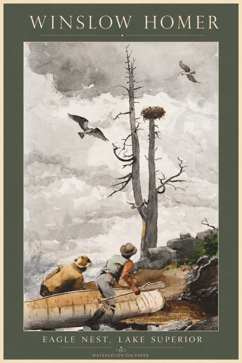 Winslow Homer Eagle Nest, Lake Superior No3 - Poszter