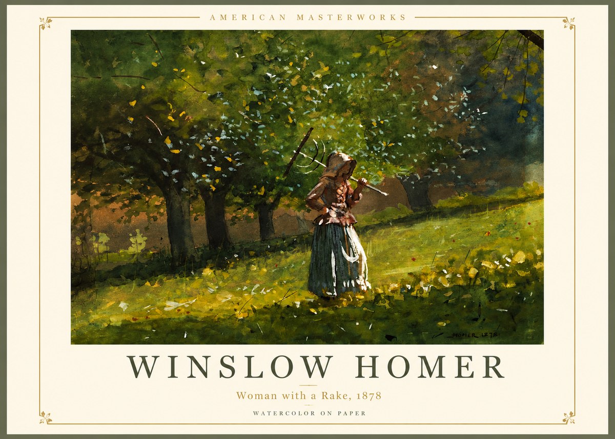 Winslow Homer Woman with a Rake, 1878 No2 - Poszter