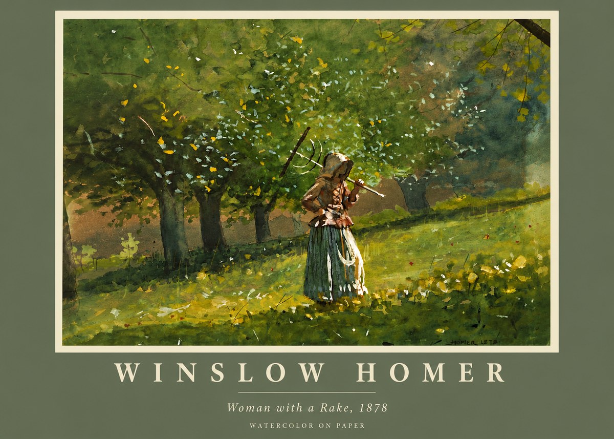 Winslow Homer Woman with a Rake, 1878 No5 - Poszter