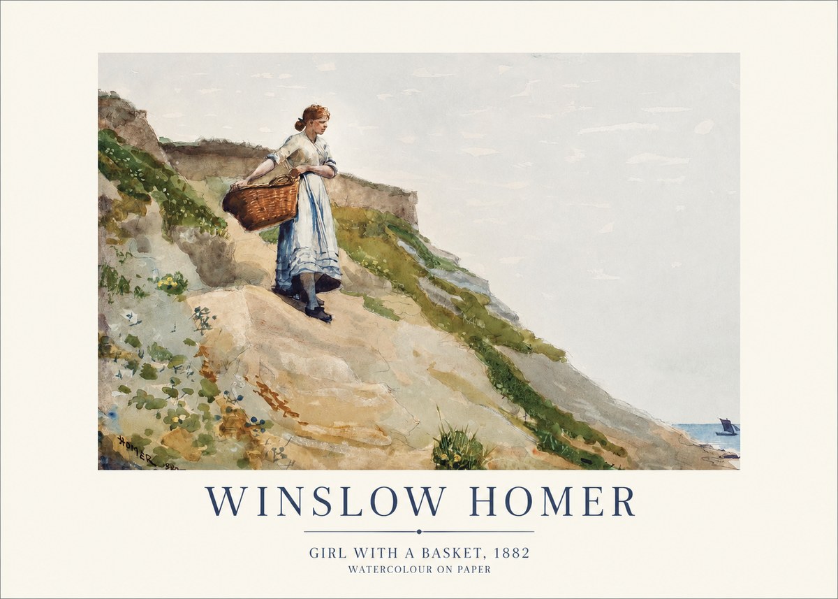 Winslow Homer A Coast Girl No2 - Poszter