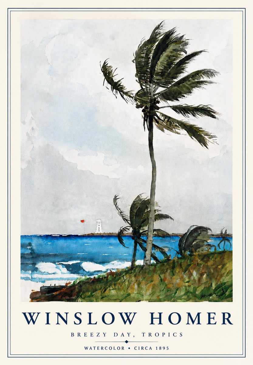Winslow Homer Breezy Day, Tropics No4 - Poszter