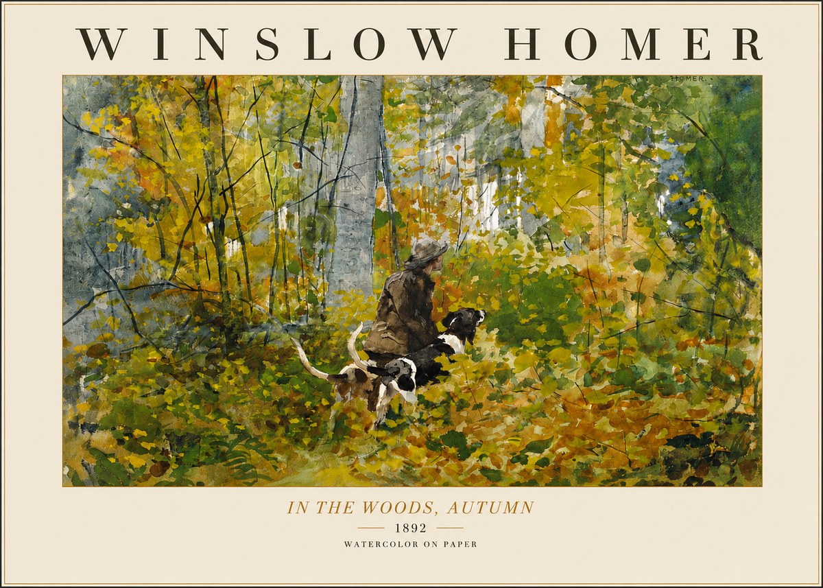 Winslow Homer In the Woods, Autumn No3 - Poszter