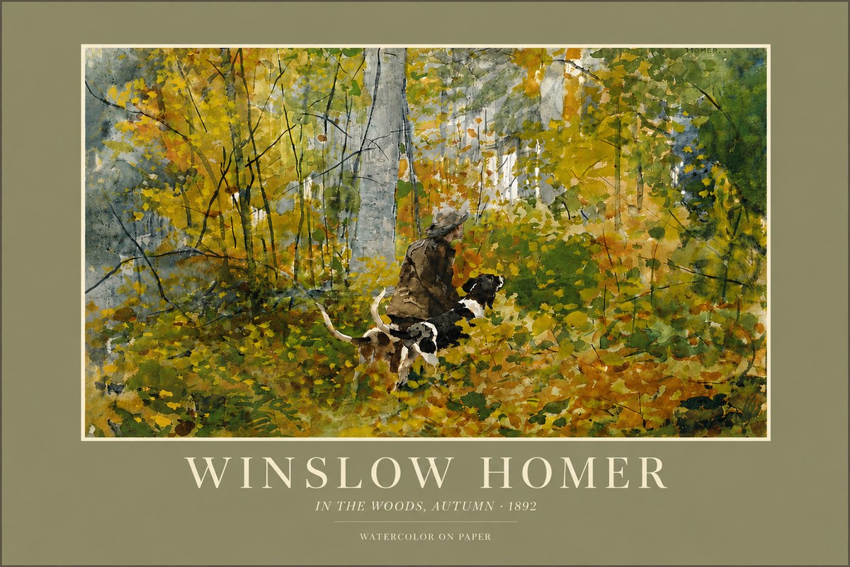 Winslow Homer In the Woods, Autumn No6 - Poszter