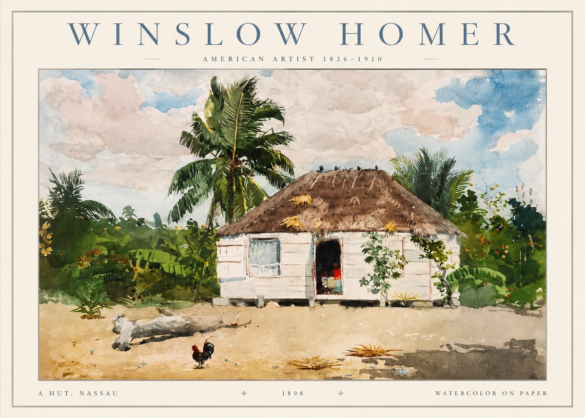 Winslow Homer A Hut, Nassau No2 - Poszter