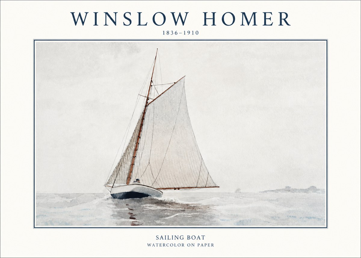 Winslow Homer Sailing Boat No1 - Poszter