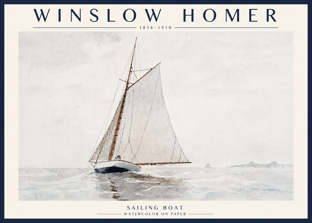 Winslow Homer Sailing Boat No6 - Poszter
