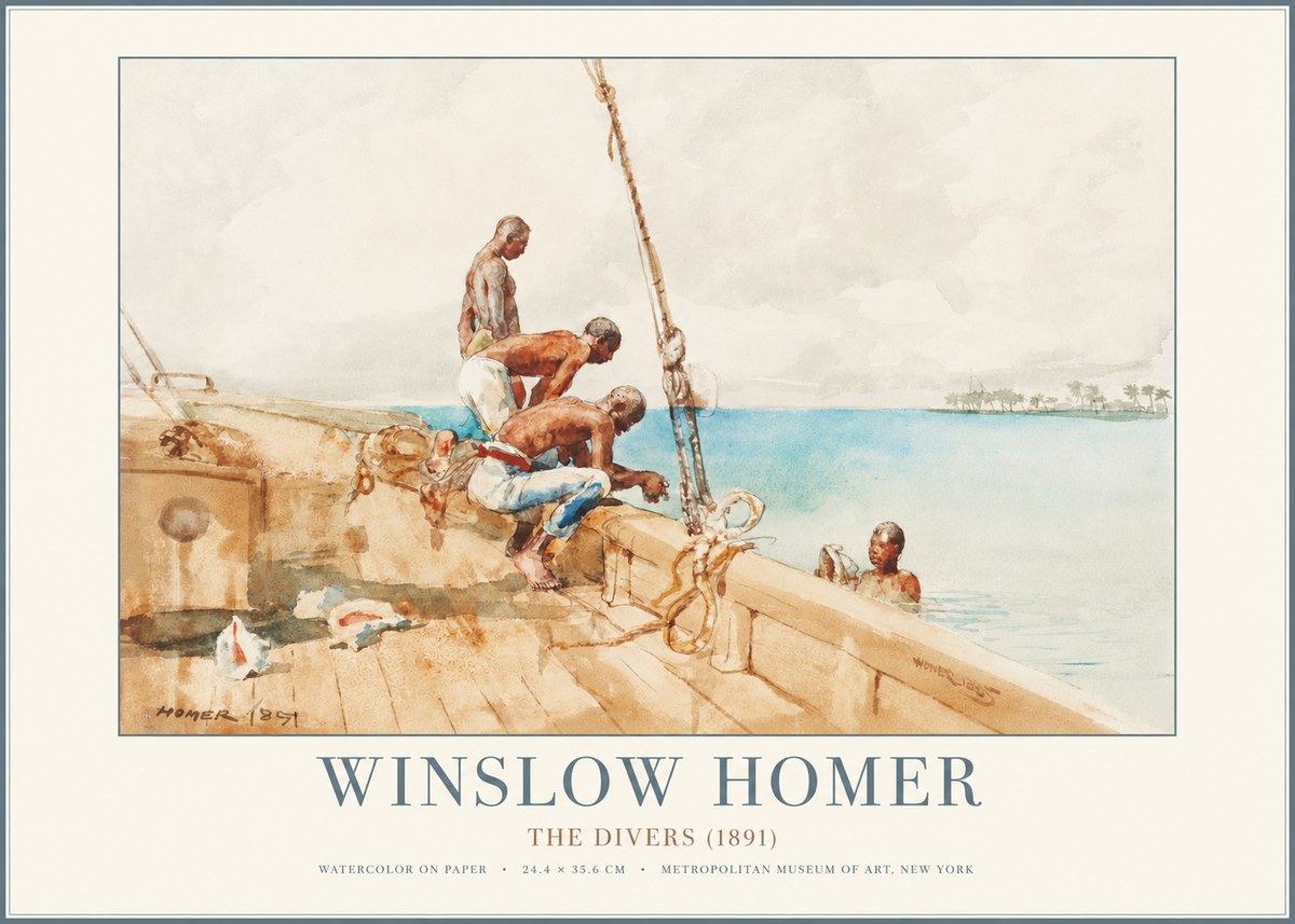 Winslow Homer The Divers (1891) No1 - Poszter
