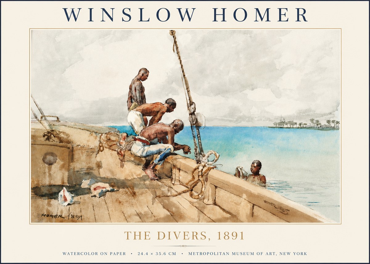 Winslow Homer The Divers (1891) No3 - Poszter