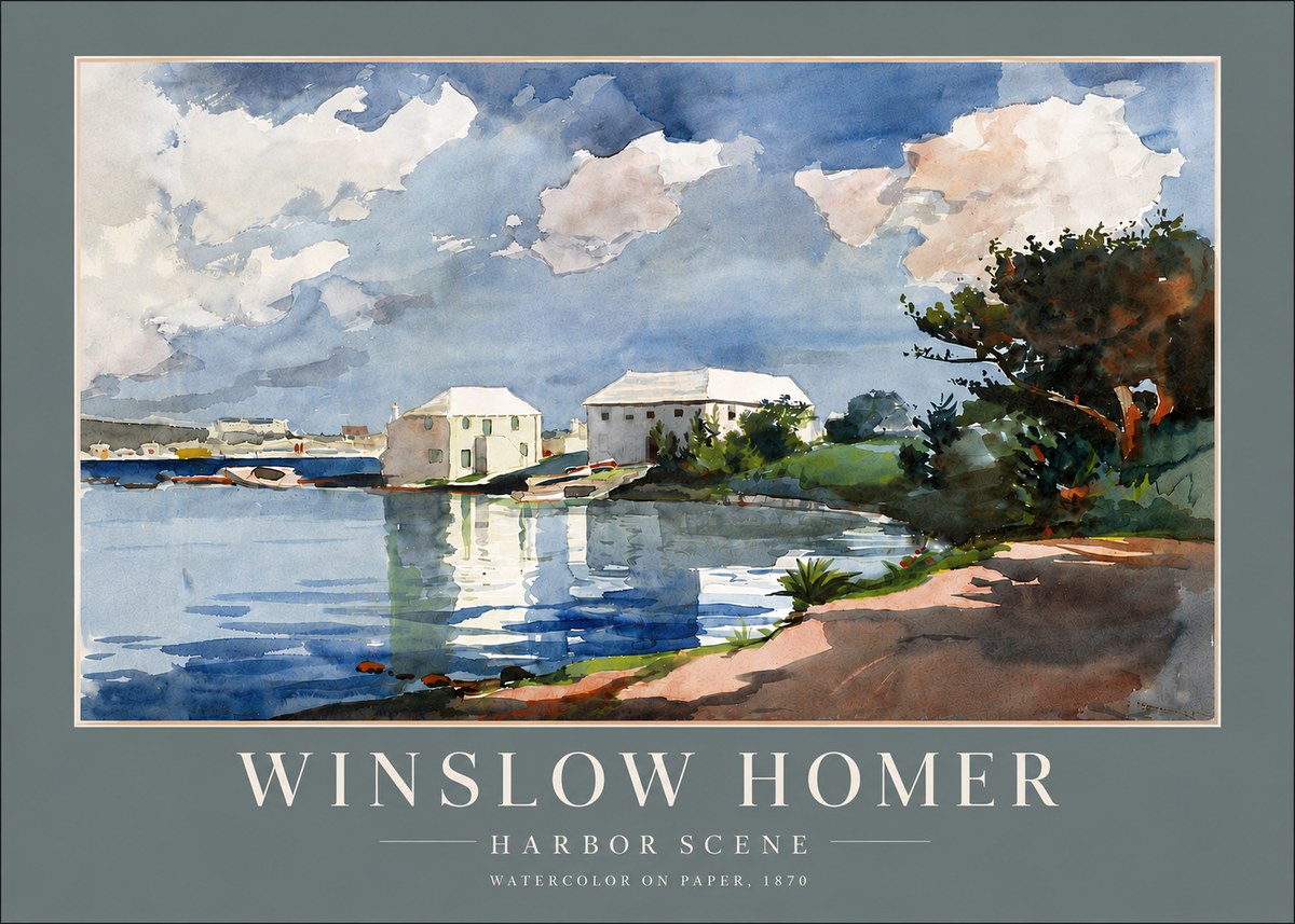 Winslow Homer Harbor Scene No6 - Poszter