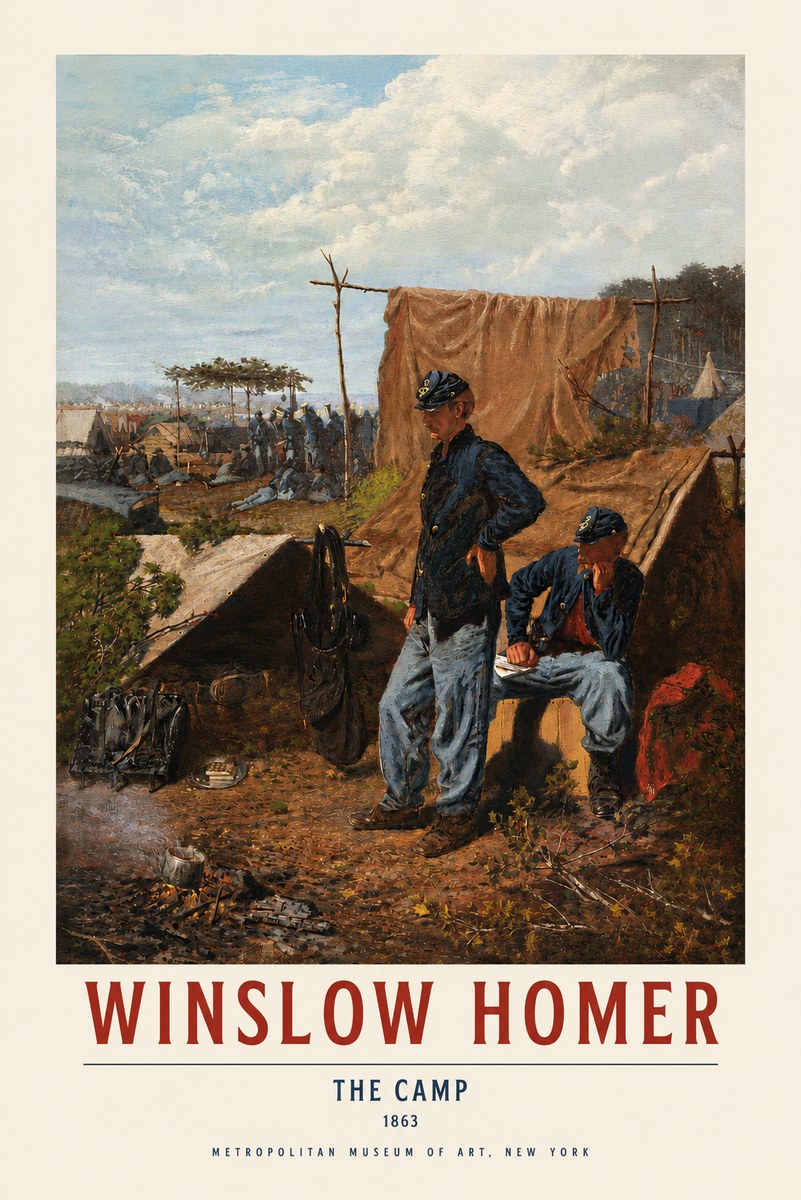 Winslow Homer The Camp No3 - Poszter