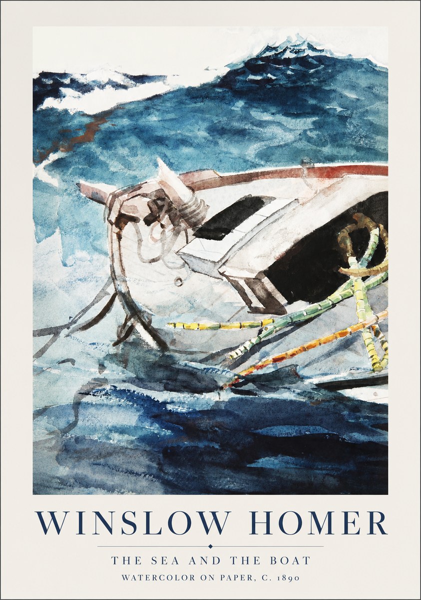 Winslow Homer The Sea and the Boat No1 - Poszter