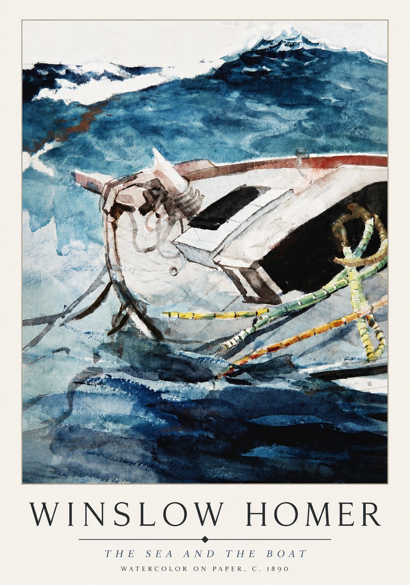 Winslow Homer The Sea and the Boat No3 - Poszter