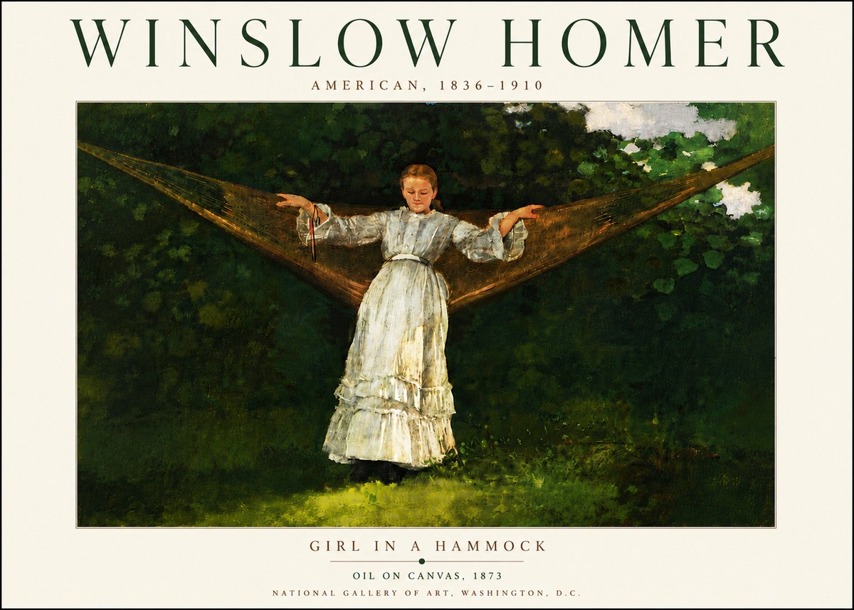 Winslow Homer Girl in a Hammock No6 - Poszter