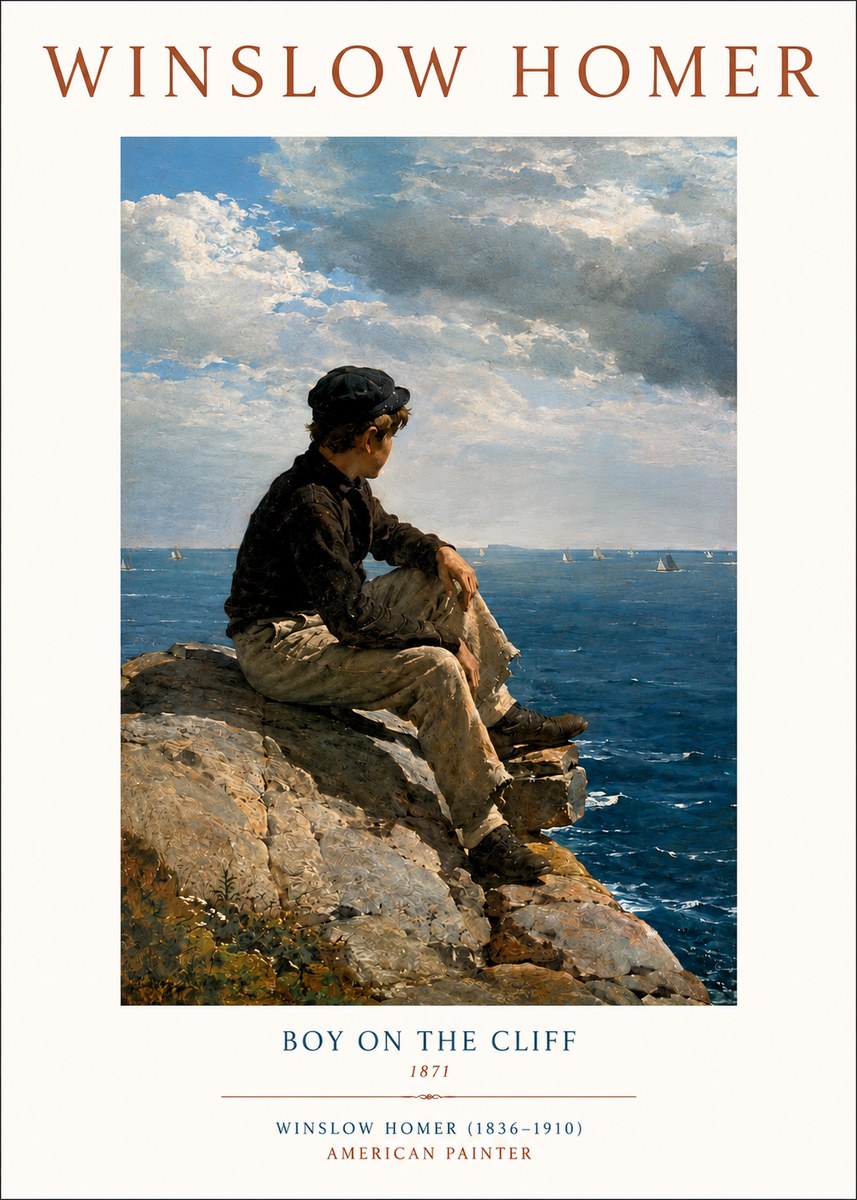 Winslow Homer Boy on the Cliff No3 - Poszter