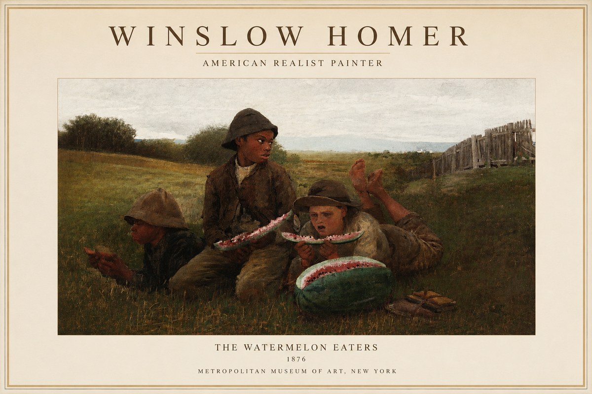 Winslow Homer The Watermelon Eaters No1 - Poszter