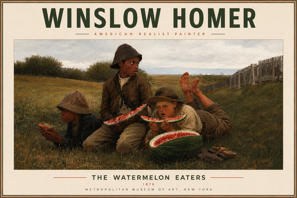 Winslow Homer The Watermelon Eaters No5 - Poszter
